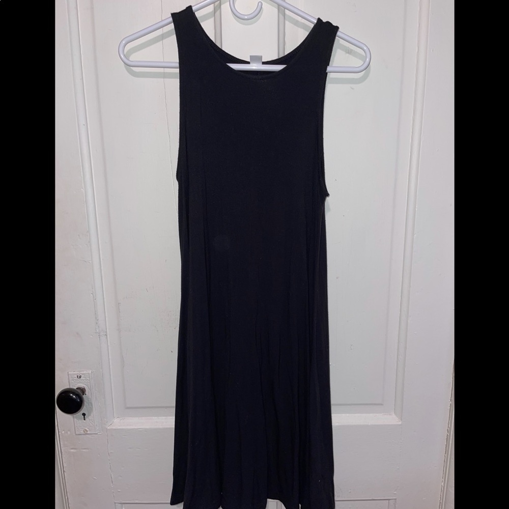 Black, sleeveless dress. From old navy. Super soft, and sits above the knees.